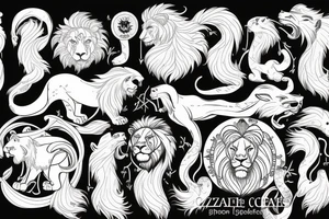 two zodiac cancers and a lion tattoo idea