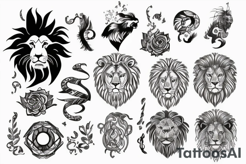 two zodiac cancers and a lion tattoo idea
