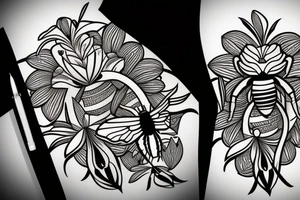 A bee with a orchid tattoo idea