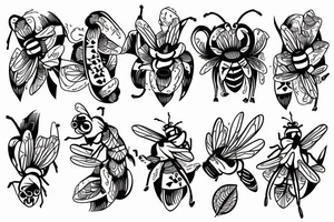 A bee with a orchid tattoo idea