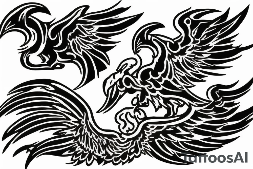 phoenix rising from fire tattoo idea