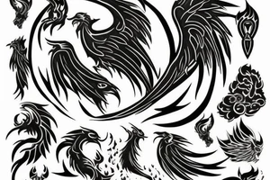 phoenix rising from fire tattoo idea