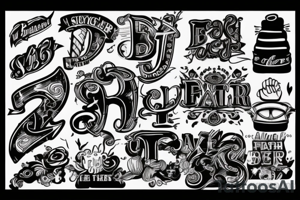 father and son include letters B and E tattoo idea
