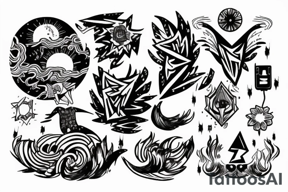 Electric storm over the seas with a Taurus tattoo idea