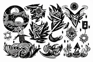 Electric storm over the seas with a Taurus tattoo idea
