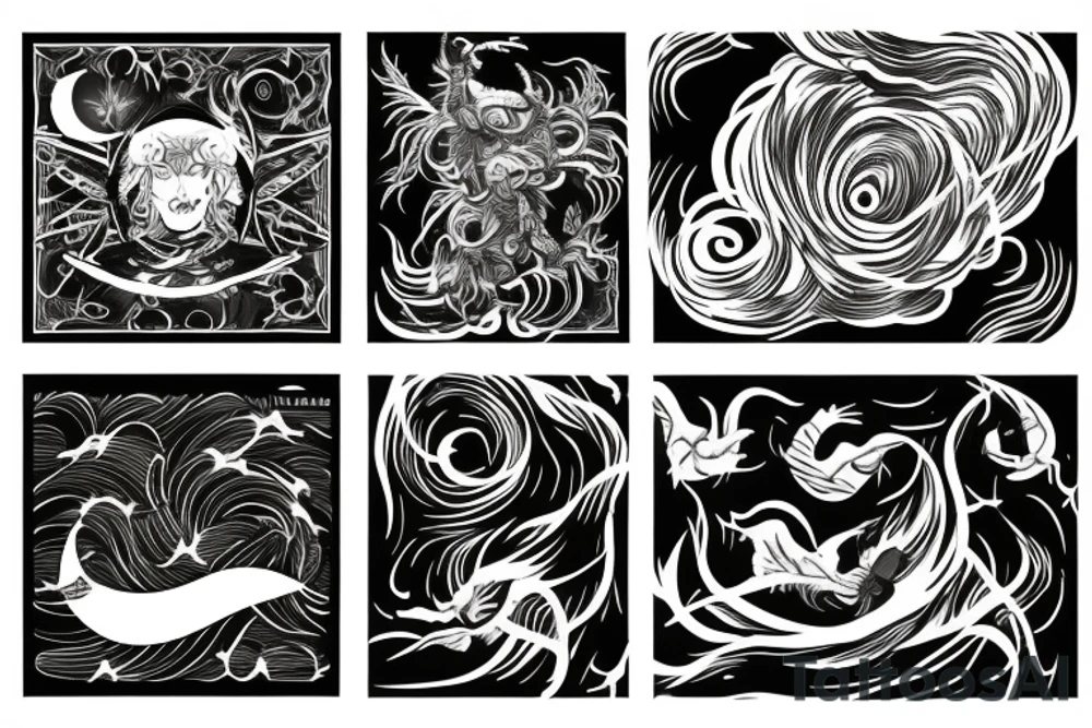 Electric storm over the seas with a Taurus tattoo idea