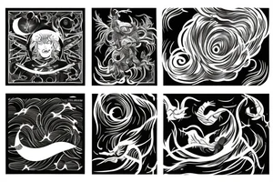 Electric storm over the seas with a Taurus tattoo idea