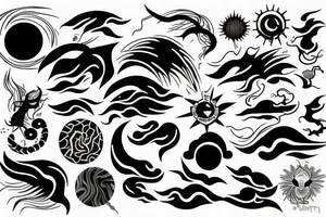 Electric storm over the seas with a Taurus tattoo idea