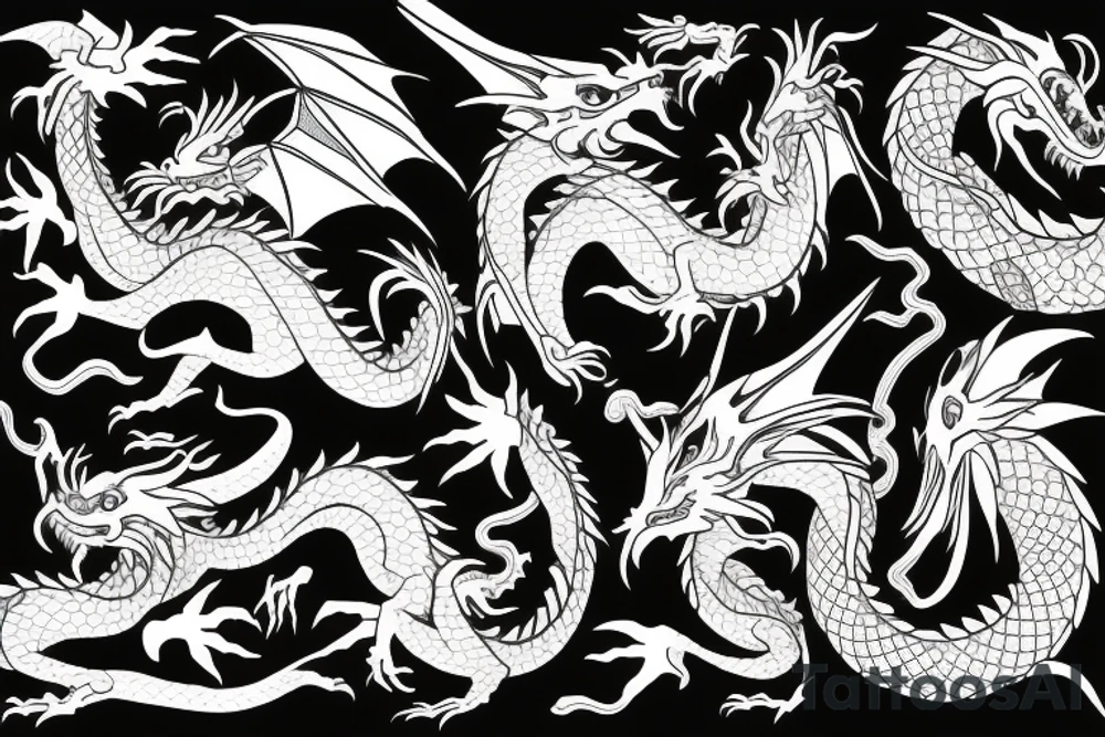 dragon in japan style tattoo idea