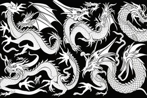 dragon in japan style tattoo idea