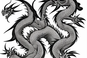dragon in japan style tattoo idea