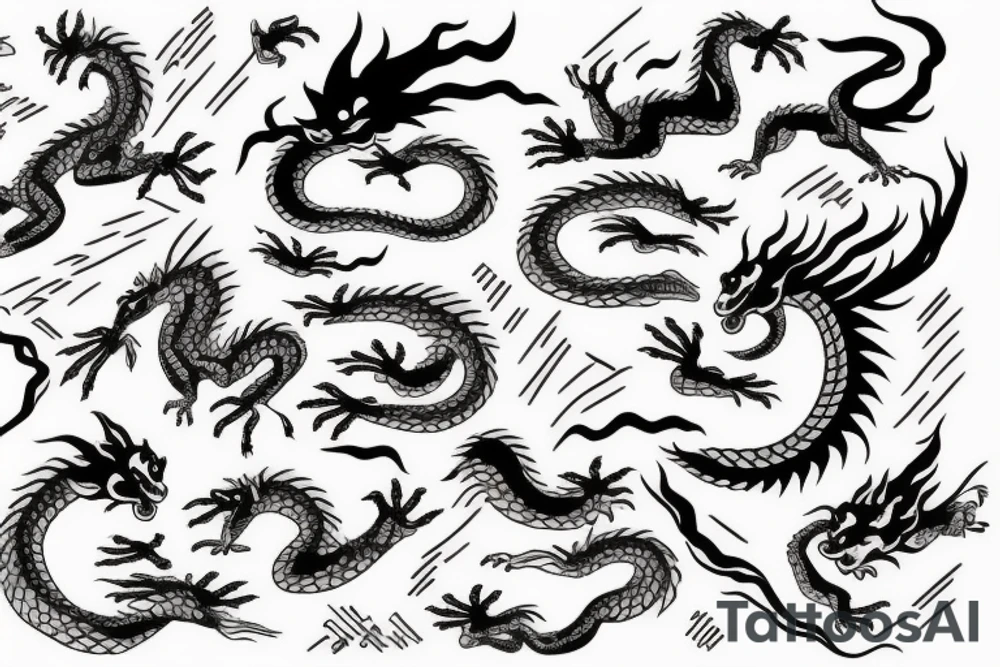dragon in japan style tattoo idea