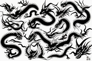 dragon in japan style tattoo idea