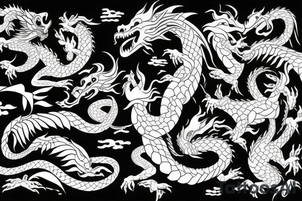 dragon in japan style tattoo idea