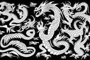 dragon in japan style tattoo idea