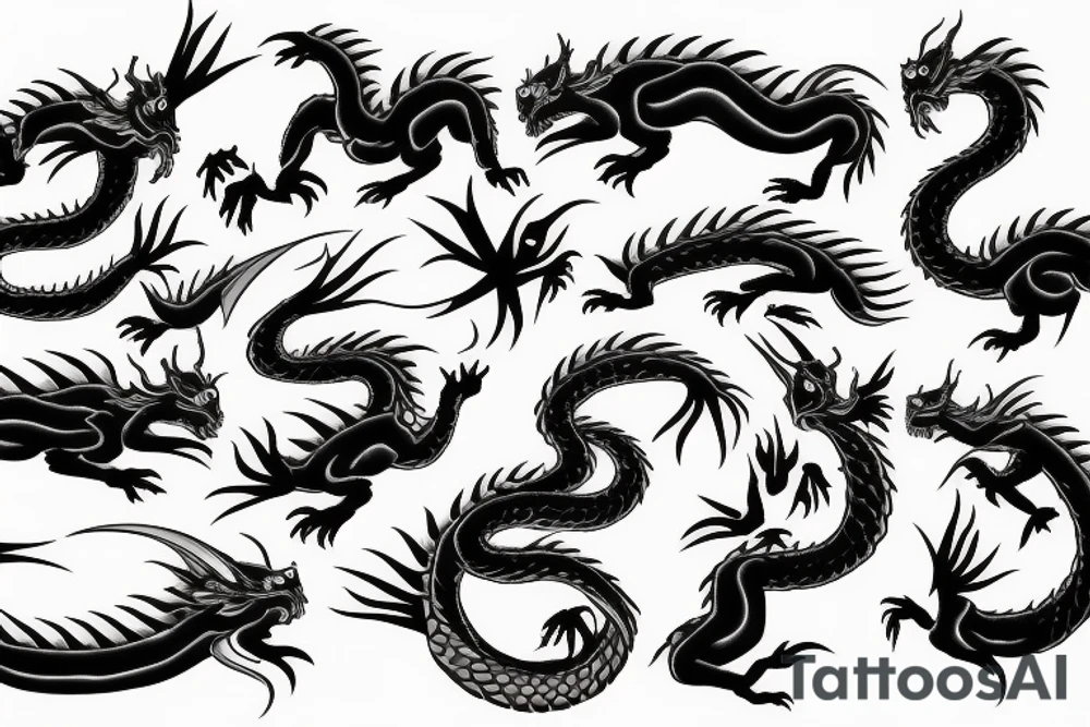dragon in japan style tattoo idea