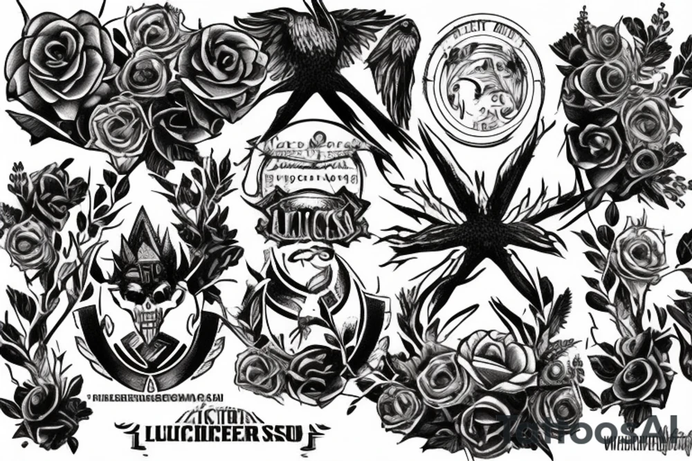 el logo de luciernagas de the last of us en blanco y negro tattoo idea