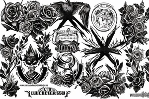 el logo de luciernagas de the last of us en blanco y negro tattoo idea