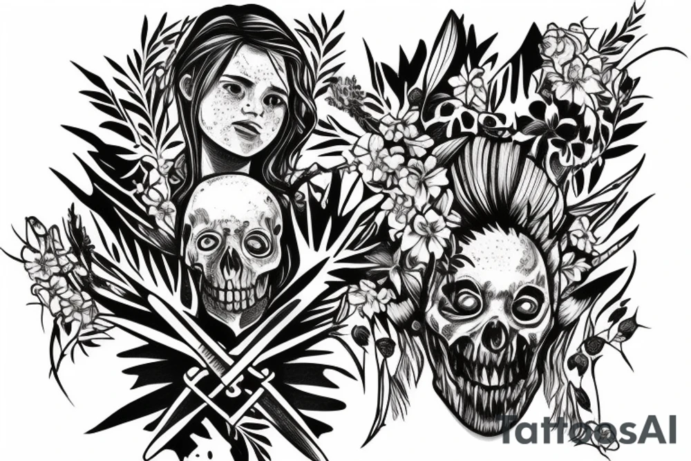 el logo de luciernagas de the last of us en blanco y negro tattoo idea