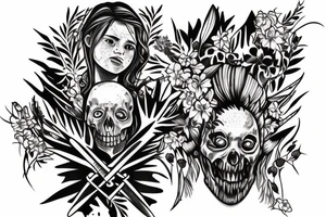 el logo de luciernagas de the last of us en blanco y negro tattoo idea