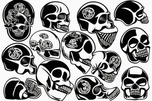football helmet with a skull inside tattoo idea
