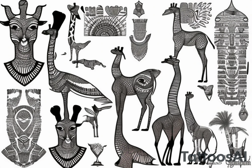 Egyptian giraffe tattoo idea