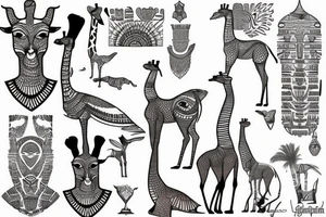 Egyptian giraffe tattoo idea