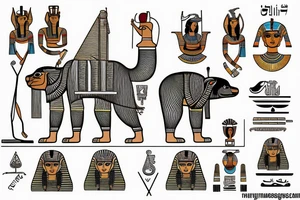 Egyptian pharaoh bear tattoo idea