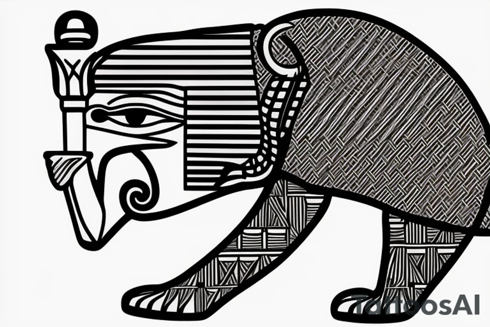 Egyptian pharaoh bear tattoo idea