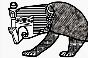 Egyptian pharaoh bear tattoo idea
