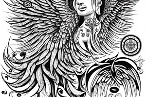 A rebirth of heart mind and soul. Covered in angels wings and protected by the almighty tattoo idea