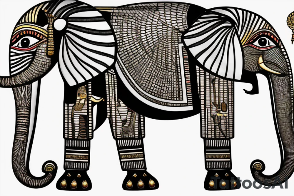 Egyptian pharaoh elephant tattoo idea