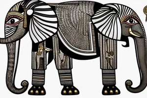 Egyptian pharaoh elephant tattoo idea