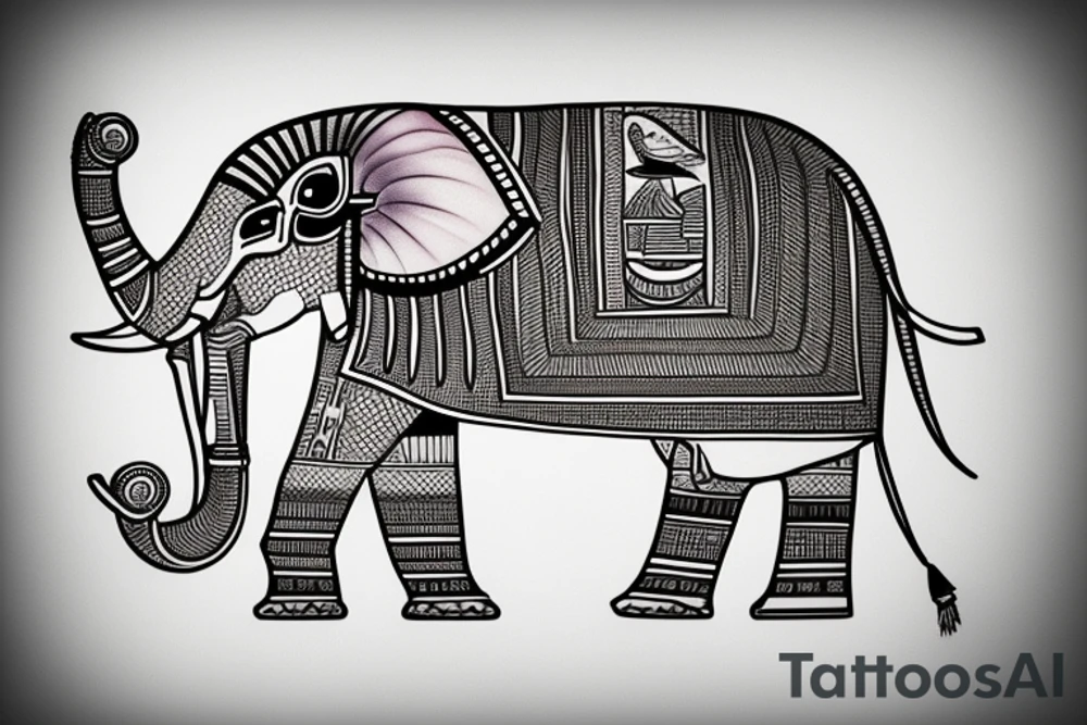 Egyptian pharaoh elephant tattoo idea
