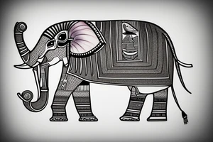 Egyptian pharaoh elephant tattoo idea