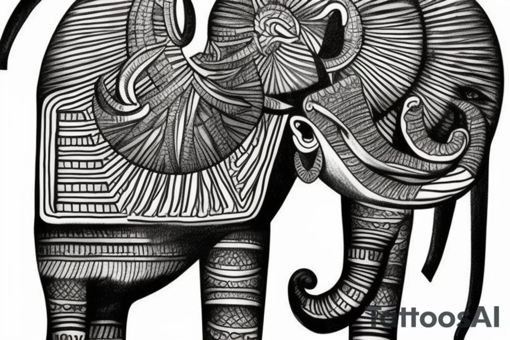 Egyptian pharaoh elephant tattoo idea