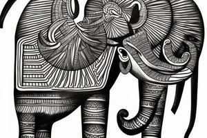 Egyptian pharaoh elephant tattoo idea