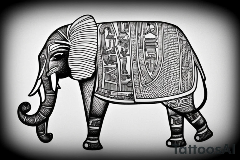 Egyptian pharaoh elephant tattoo idea