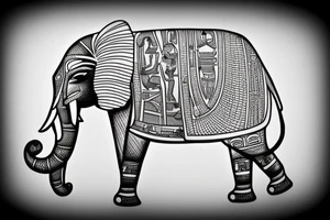 Egyptian pharaoh elephant tattoo idea