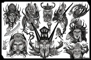 odin shiva warrior tattoo idea