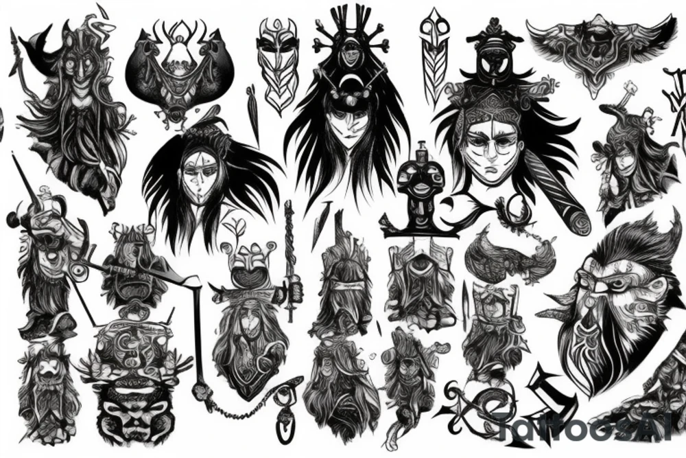 odin shiva warrior tattoo idea