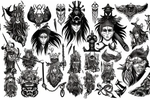 odin shiva warrior tattoo idea