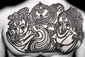 JAI SHREE RAM WUTH HANUMAN JI GADA tattoo idea