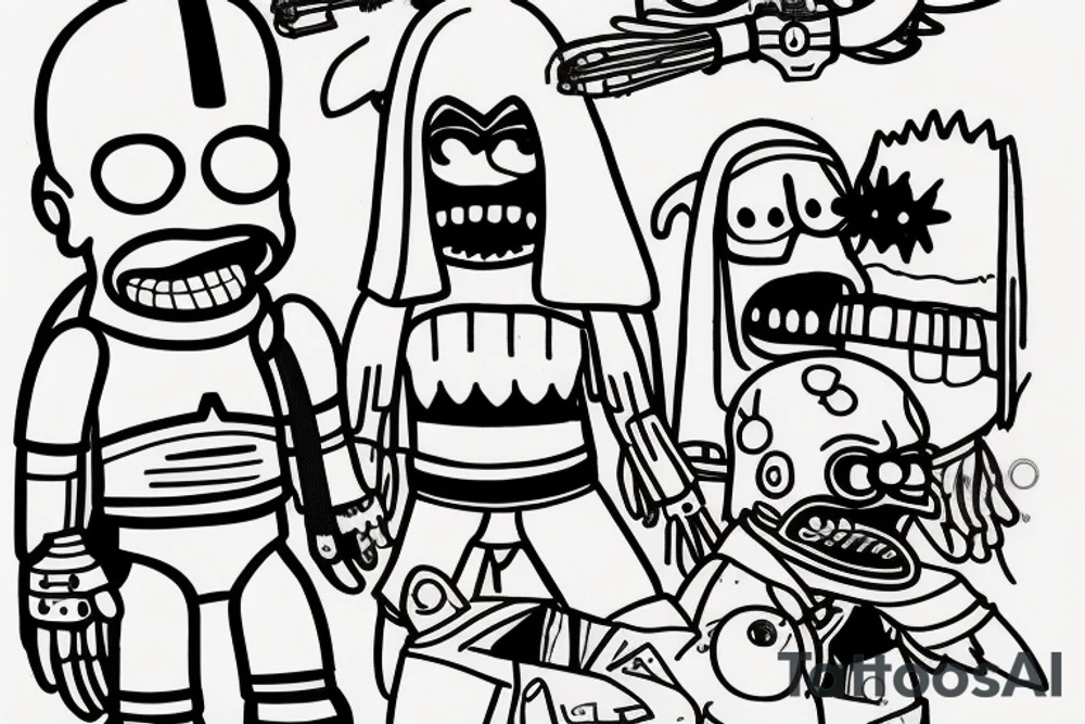 General Grievous kills Bart Simpson tattoo idea