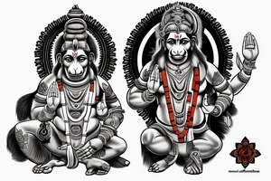 JAI SHREE RAM With HANUMAN JI GADA tattoo idea