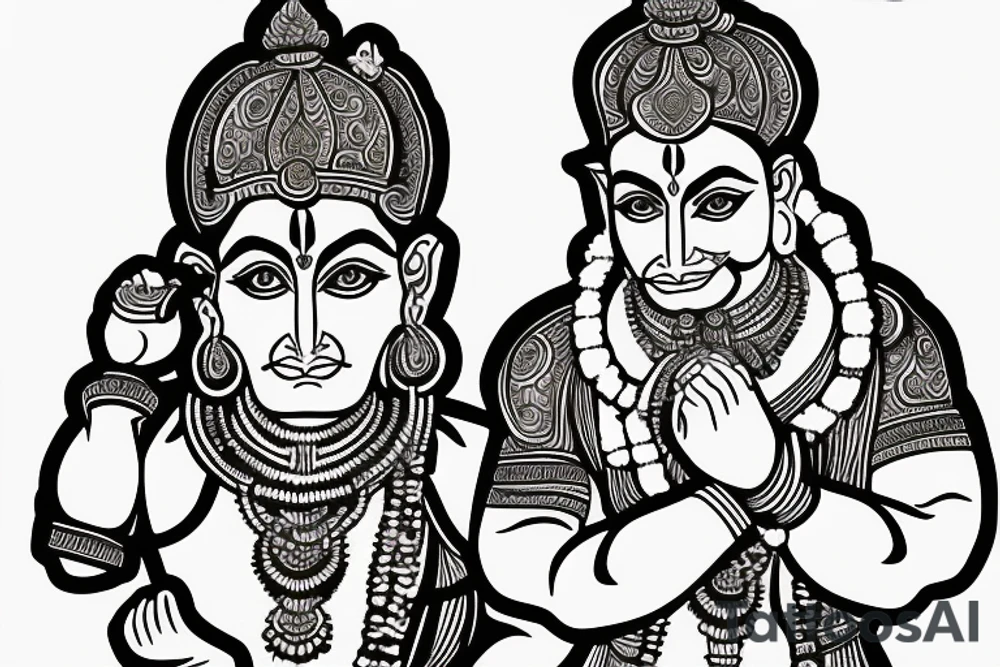 JAI SHREE RAM With HANUMAN JI GADA tattoo idea