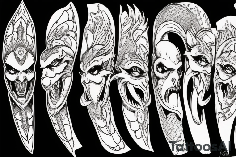 Dragon priest mask tattoo idea