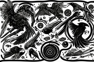 Viking style raven 13 in eye tattoo idea