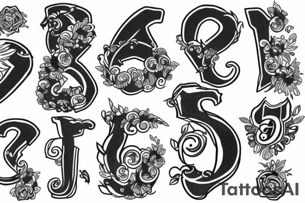 Letter g , g and i tattoo idea