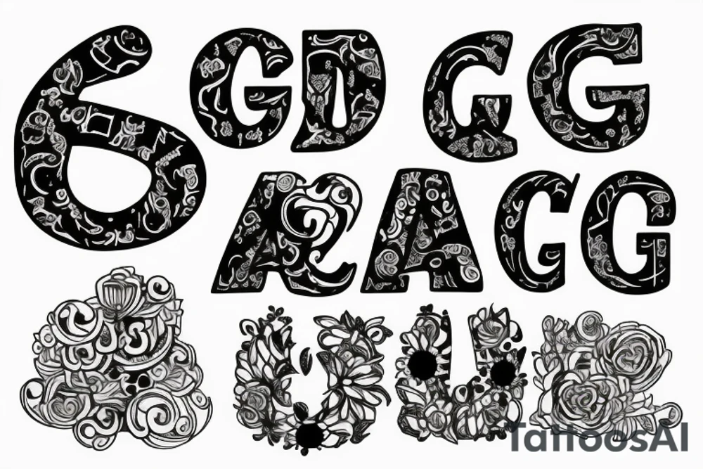 Letter g , g and i tattoo idea
